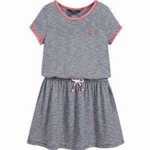 POLO Ralph Lauren Striped Jersey T-Shirt Dress Navy